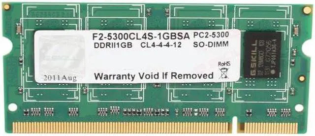 Main image of G.SKILL 1GB 200-Pin DDR2 SO-DIMM DDR2 667 (PC2 5300) Laptop Memory Model F2-5300CL4S-1GBSA