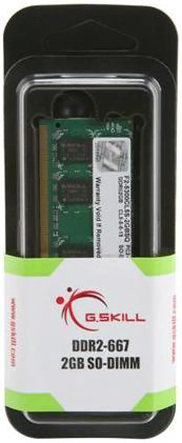 Alt view image 3 of 3 - G.SKILL 2GB 200-Pin DDR2 SO-DIMM DDR2 667 (PC2 5300) Laptop Memory Model F2-5300CL5S-2GBSQ