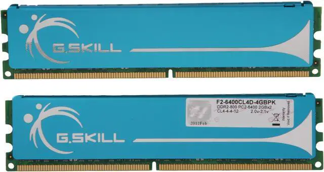 Alt view image 2 of 3 - G.SKILL 4GB (2 x 2GB) DDR2 800 (PC2 6400) Dual Channel Kit Desktop Memory Model F2-6400CL4D-4GBPK