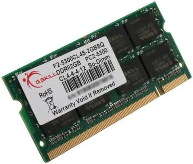 Main image of G.SKILL 2GB 200-Pin DDR2 SO-DIMM DDR2 667 (PC2 5300) Laptop Memory Model F2-5300CL4S-2GBSQ