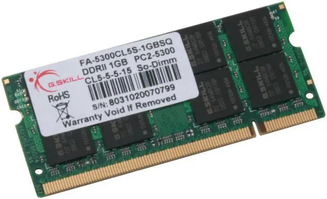 Main image of G.SKILL 1GB DDR2 667 (PC2 5300) Memory For Apple Notebook Model FA-5300CL5S-1GBSQ
