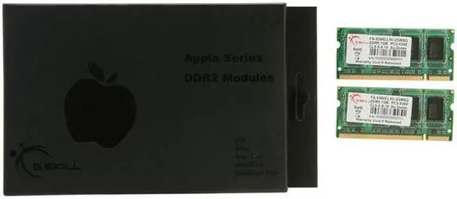 Alt view image 3 of 3 - G.SKILL 2GB (2 x 1GB) DDR2 667 (PC2 5300) Dual Channel Kit Memory For Apple Notebook Model FA-5300CL5D-2GBSQ