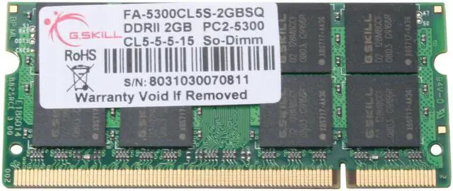 Alt view image 2 of 3 - G.SKILL 2GB DDR2 667 (PC2 5300) Memory For Apple Notebook Model FA-5300CL5S-2GBSQ