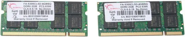 Alt view image 2 of 3 - G.SKILL 4GB (2 x 2GB) DDR2 667 (PC2 5300) Dual Channel Kit Memory For Apple Notebook Model FA-5300CL5D-4GBSQ