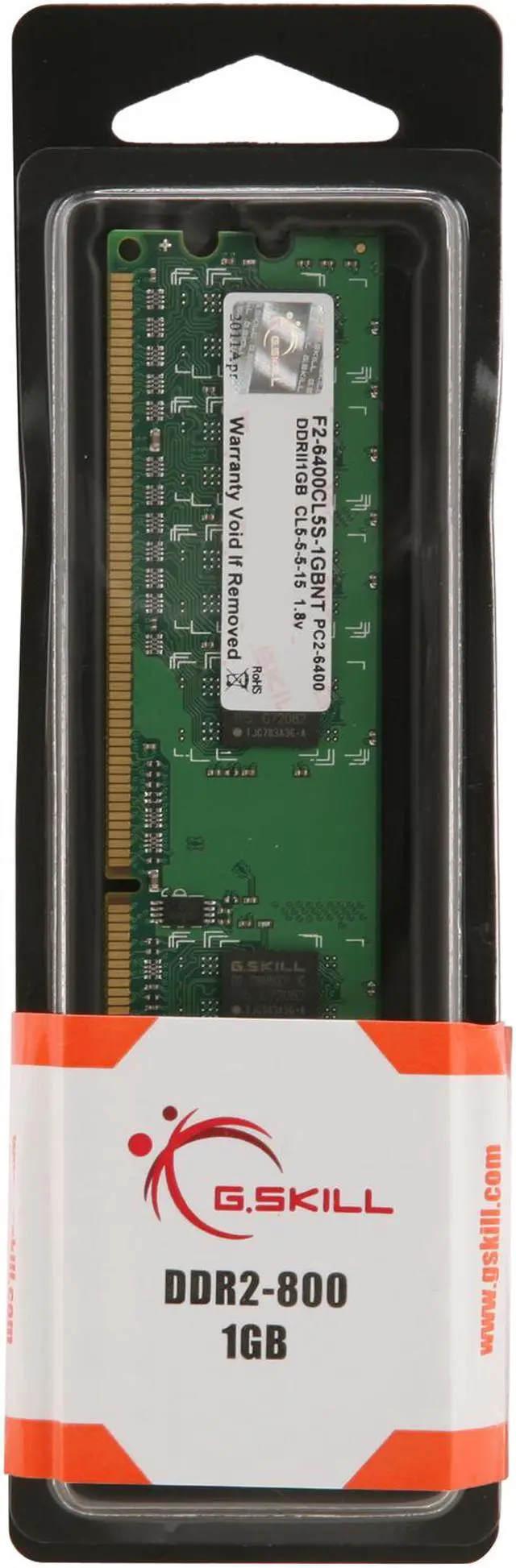 Alt view image 3 of 3 - G.SKILL 1GB DDR2 800 (PC2 6400) Desktop Memory Model F2-6400CL5S-1GBNT