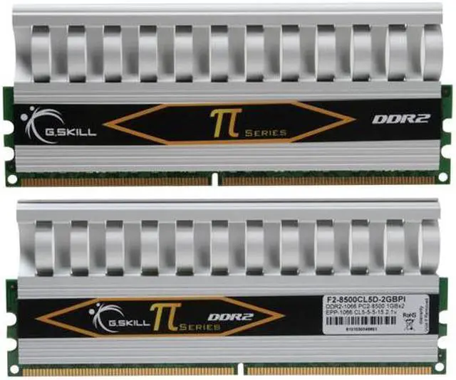 Alt view image 2 of 3 - G.SKILL 2GB (2 x 1GB) DDR2 1066 (PC2 8500) Dual Channel Kit Desktop Memory Model F2-8500CL5D-2GBPI