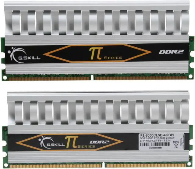 Alt view image 2 of 3 - G.SKILL 4GB (2 x 2GB) DDR2 1000 (PC2 8000) Dual Channel Kit Desktop Memory Model F2-8000CL5D-4GBPI
