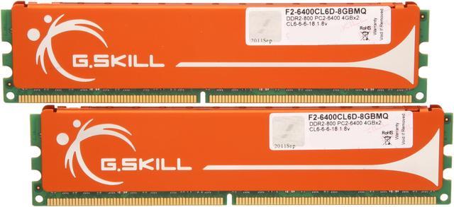 G.SKILL 8GB (2 x 4GB) DDR2 800 (PC2 6400) Dual Channel Kit Desktop