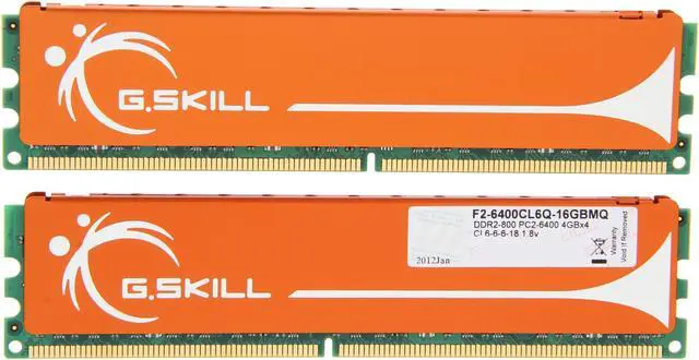 Alt view image 2 of 3 - G.SKILL 16GB (4 x 4GB) DDR2 800 (PC2 6400) Quad Kit Desktop Memory Model F2-6400CL6Q-16GBMQ