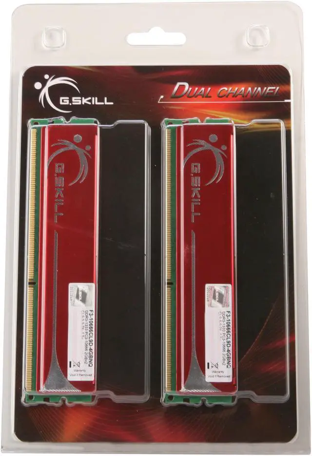 Alt view image 3 of 3 - G.SKILL 4GB (2 x 2GB) DDR3 1333 (PC3 10666) Dual Channel Kit Desktop Memory Model F3-10666CL9D-4GBNQ