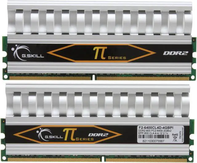 Alt view image 2 of 3 - G.SKILL 4GB (2 x 2GB) DDR2 800 (PC2 6400) Dual Channel Kit Desktop Memory Model F2-6400CL4D-4GBPI