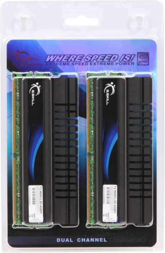 Alt view image 3 of 3 - G.SKILL 4GB (2 x 2GB) DDR2 1200 (PC2 9600) Dual Channel Kit Desktop Memory Model F2-9600CL5D-4GBPI