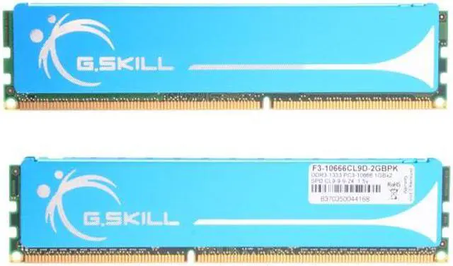 Alt view image 2 of 3 - G.SKILL 2GB (2 x 1GB) DDR3 1333 (PC3 10666) Dual Channel Kit Desktop Memory Model F3-10666CL9D-2GBPK