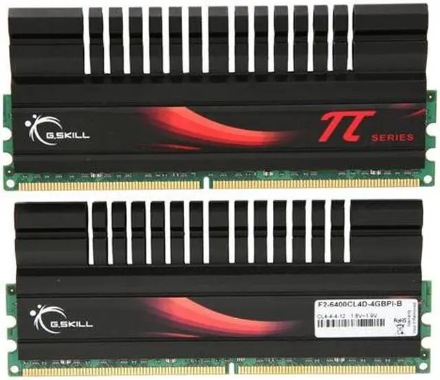 Alt view image 2 of 3 - G.SKILL PI Black 4GB (2 x 2GB) DDR2 800 (PC2 6400) Dual Channel Kit Desktop Memory Model F2-6400CL4D-4GBPI-B