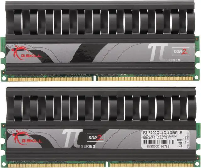 Alt view image 2 of 3 - G.SKILL PI Black 4GB (2 x 2GB) DDR2 900 (PC2 7200) Dual Channel Kit Desktop Memory Model F2-7200CL4D-4GBPI-B