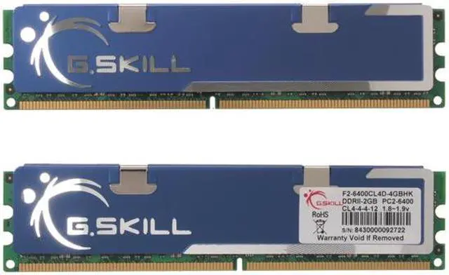 Alt view image 2 of 3 - G.SKILL HK 4GB (2 x 2GB) DDR2 800 (PC2 6400) Dual Channel Kit Desktop Memory Model F2-6400CL4D-4GBHK