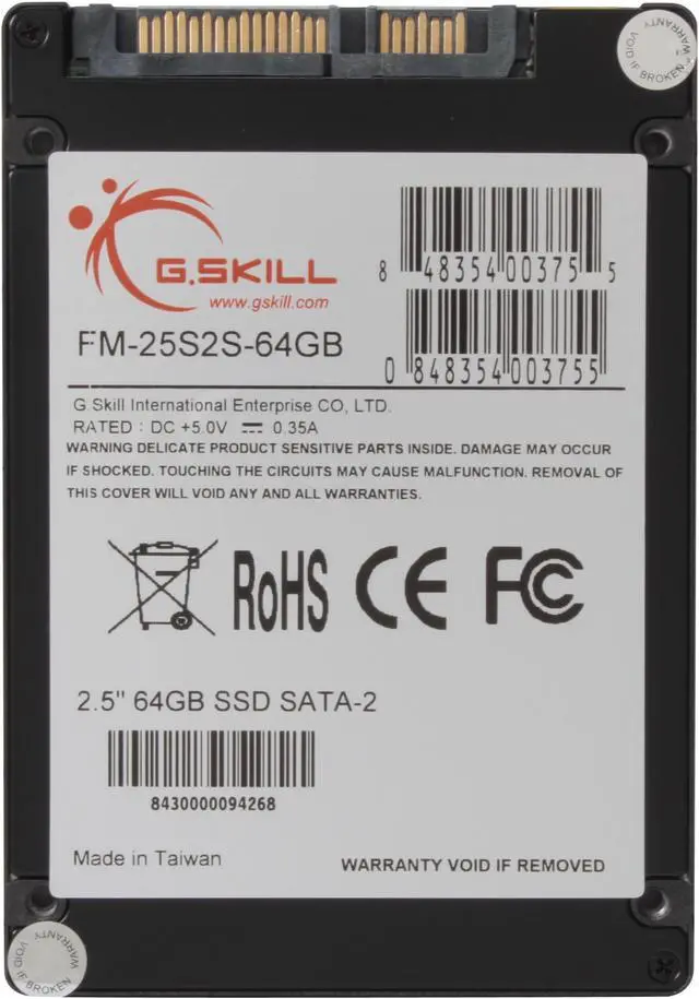 Alt view image 4 of 7 - G.SKILL 2.5" 64GB SATA II MLC Internal Solid State Drive (SSD) FM-25S2S-64GB