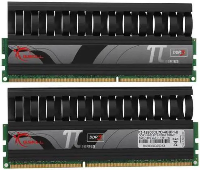Alt view image 2 of 3 - G.SKILL PI Black 4GB (2 x 2GB) DDR3 1600 (PC3 12800) Dual Channel Kit Desktop Memory Model F3-12800CL7D-4GBPI-B