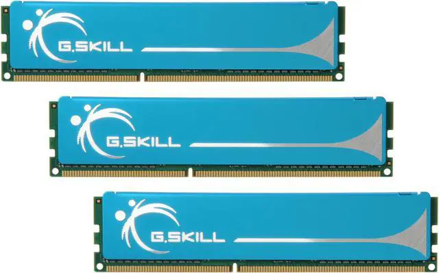 Main image of G.SKILL 3GB (3 x 1GB) DDR3 1333 (PC3 10666) Triple Channel Kit Desktop Memory Model F3-10666CL7T-3GBPK