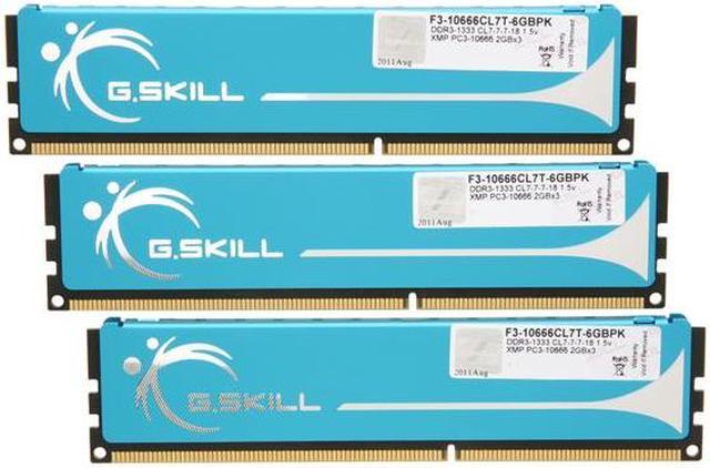 G.SKILL 6GB (3 x 2GB) DDR3 1333 (PC3 10666) Triple Channel Kit