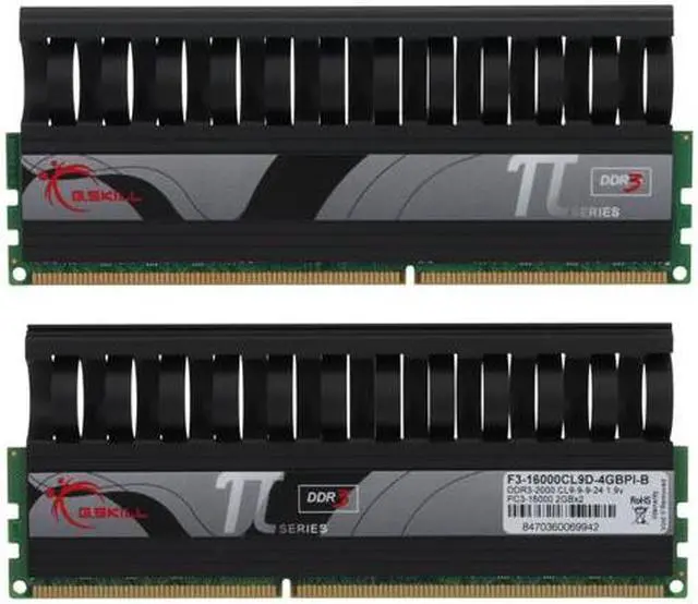 Alt view image 2 of 3 - G.SKILL 4GB (2 x 2GB) DDR3 2000 (PC3 16000) Dual Channel Kit Desktop Memory Model F3-16000CL9D-4GBPI-B