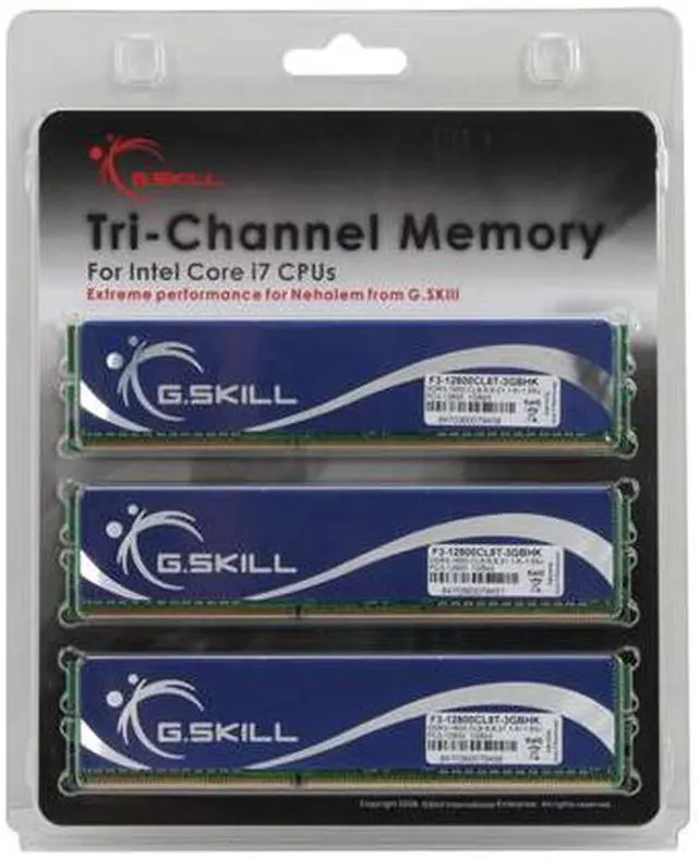 Alt view image 3 of 3 - G.SKILL 3GB (3 x 1GB) DDR3 1600 (PC3 12800) Triple Channel Kit Desktop Memory Model F3-12800CL8T-3GBHK