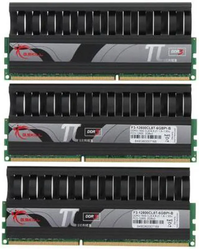 Alt view image 2 of 3 - G.SKILL PI Black 6GB (3 x 2GB) DDR3 1600 (PC3 12800) Triple Channel Kit Desktop Memory Model F3-12800CL8T-6GBPI-B