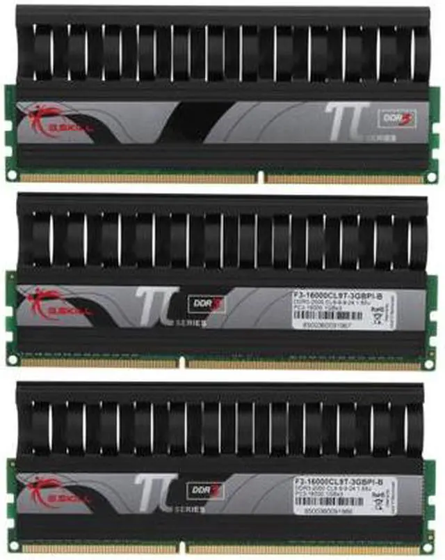 Alt view image 2 of 3 - G.SKILL PI Black 3GB (3 x 1GB) DDR3 2000 (PC3 16000) Desktop Memory Model F3-16000CL9T-3GBPI-B