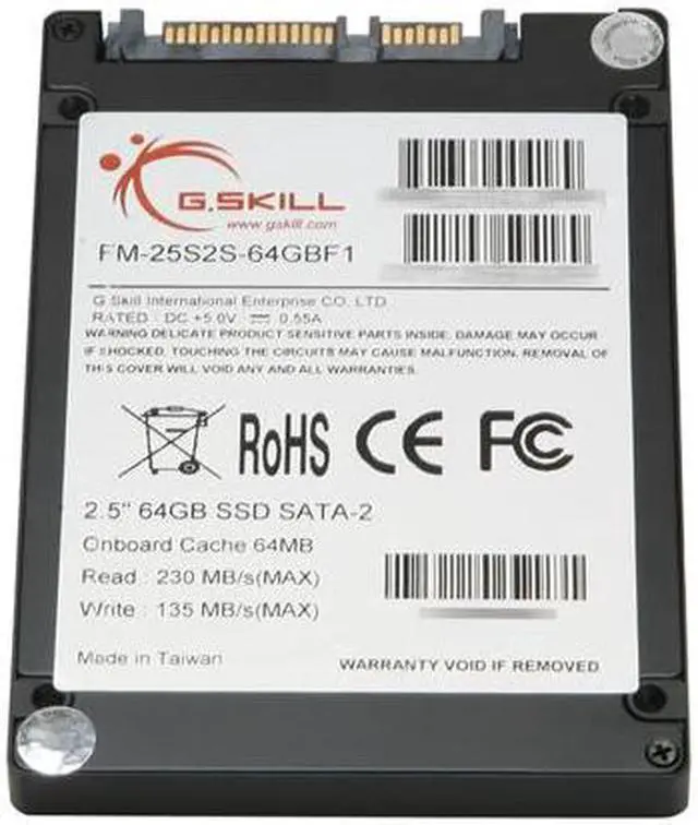 Alt view image 4 of 5 - G.SKILL FALCON 2.5" 64GB SATA II MLC Internal Solid State Drive (SSD) FM-25S2S-64GBF1