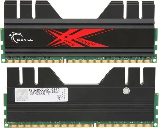 Alt view image 2 of 3 - G.SKILL Trident 4GB (2 x 2GB) DDR3 1600 (PC3 12800) Desktop Memory Model F3-12800CL8D-4GBTD