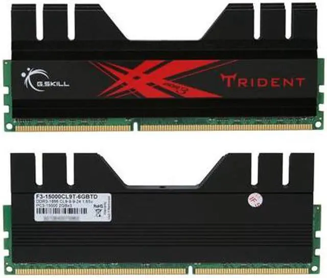 Alt view image 2 of 3 - G.SKILL Trident 6GB (3 x 2GB) DDR3 1866 (PC3 15000) Desktop Memory Model F3-15000CL9T-6GBTD