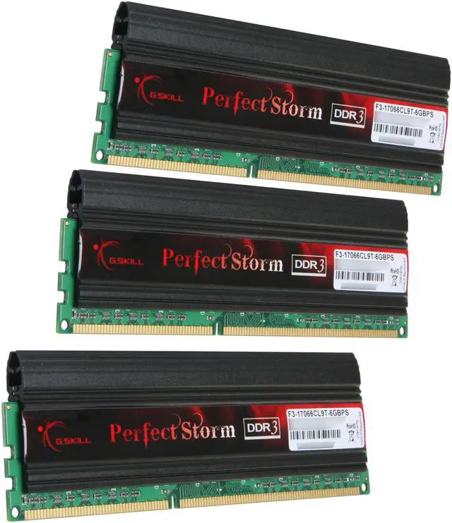 Alt view image 2 of 4 - G.SKILL Perfect Storm 6GB (3 x 2GB) DDR3 2133 (PC3 17066) Desktop Memory Model F3-17066CL9T-6GBPS