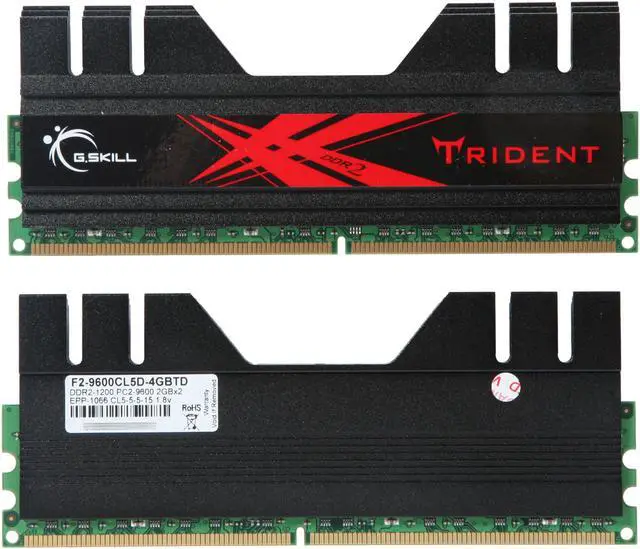 Alt view image 2 of 3 - G.SKILL Trident 4GB (2 x 2GB) DDR2 1200 (PC2 9600) Desktop Memory Model F2-9600CL5D-4GBTD