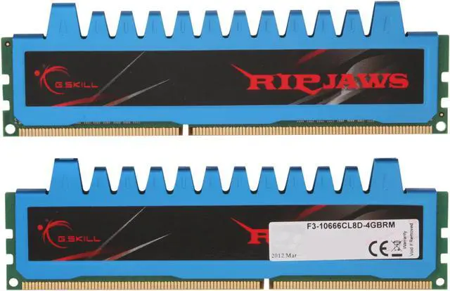 Alt view image 2 of 3 - G.SKILL Ripjaws Series 4GB (2 x 2GB) DDR3 1333 (PC3 10666) Desktop Memory Model F3-10666CL8D-4GBRM