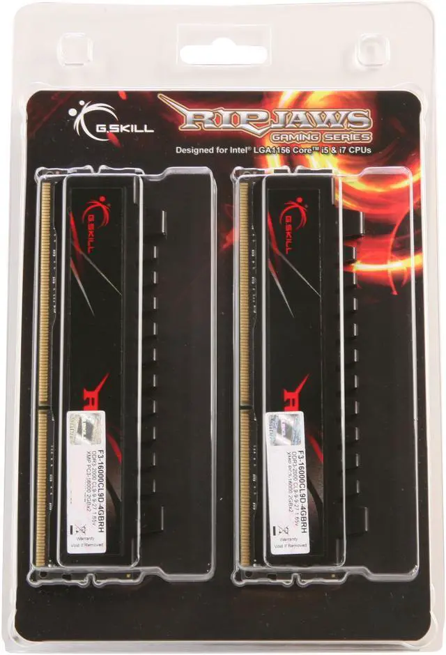 Alt view image 3 of 3 - G.SKILL Ripjaws Series 4GB (2 x 2GB) DDR3 2000 (PC3 16000) Desktop Memory Model F3-16000CL9D-4GBRH