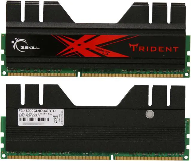 Alt view image 2 of 3 - G.SKILL Trident 4GB (2 x 2GB) DDR3 2000 (PC3 16000) Desktop Memory Model F3-16000CL9D-4GBTD