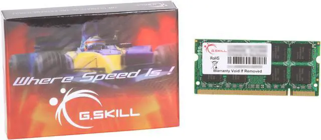 Alt view image 3 of 3 - G.SKILL 4GB 200-Pin DDR2 SO-DIMM DDR2 800 (PC2 6400) Laptop Memory Model F2-6400CL6S-4GBSQ