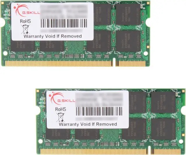 Main image of G.SKILL 8GB (2 x 4GB) 200-Pin DDR2 SO-DIMM DDR2 800 (PC2 6400) Laptop Memory Model F2-6400CL6D-8GBSQ