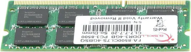 Alt view image 4 of 11 - G.SKILL 4GB DDR3 1066 (PC3 8500) Memory for Apple Model FA-8500CL7S-4GBSQ