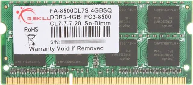 Alt view image 9 of 11 - G.SKILL 4GB DDR3 1066 (PC3 8500) Memory for Apple Model FA-8500CL7S-4GBSQ