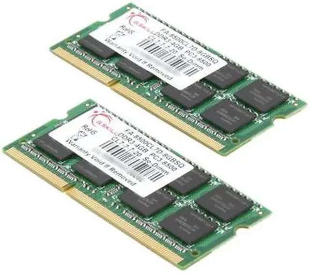 Main image of G.SKILL 8GB (2 x 4GB) DDR3 1066 (PC3 8500) Memory for Apple Model FA-8500CL7D-8GBSQ