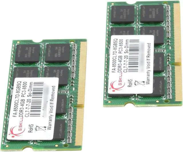 Alt view image 6 of 11 - G.SKILL 8GB (2 x 4GB) DDR3 1066 (PC3 8500) Memory for Apple Model FA-8500CL7D-8GBSQ