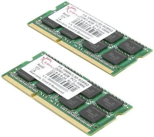 Main image of G.SKILL 8GB (2 x 4GB) DDR3 1333 (PC3 10666) Memory for Apple Model FA-10666CL9D-8GBSQ
