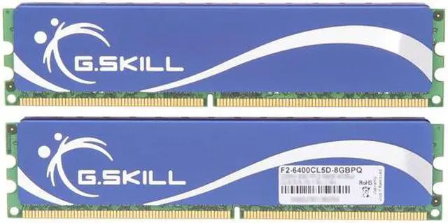 Alt view image 2 of 3 - G.SKILL 8GB (2 x 4GB) DDR2 800 (PC2 6400) Desktop Memory Model F2-6400CL5D-8GBPQ