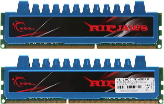Alt view image 2 of 3 - G.SKILL Ripjaws Series 4GB (2 x 2GB) DDR3 1600 (PC3 12800) Desktop Memory Model F3-12800CL7D-4GBRM