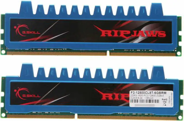 Alt view image 2 of 3 - G.SKILL Ripjaws Series 6GB (3 x 2GB) DDR3 1600 (PC3 12800) Desktop Memory Model F3-12800CL8T-6GBRM
