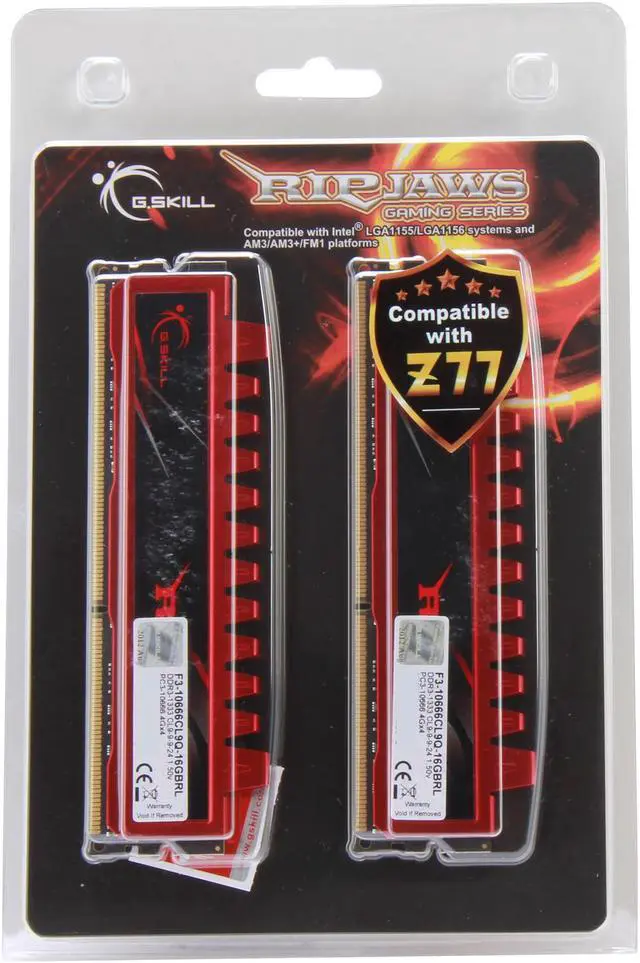 Alt view image 3 of 3 - G.SKILL Ripjaws Series 16GB (4 x 4GB) DDR3 1333 (PC3 10666) Desktop Memory Model F3-10666CL9Q-16GBRL