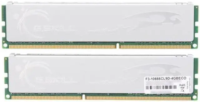 Alt view image 2 of 3 - G.SKILL ECO Series 4GB (2 x 2GB) DDR3L 1333 (PC3L 10600) Desktop Memory Model F3-10666CL9D-4GBECO
