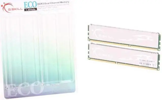 Alt view image 3 of 3 - G.SKILL ECO Series 4GB (2 x 2GB) DDR3L 1333 (PC3L 10600) Desktop Memory Model F3-10666CL9D-4GBECO
