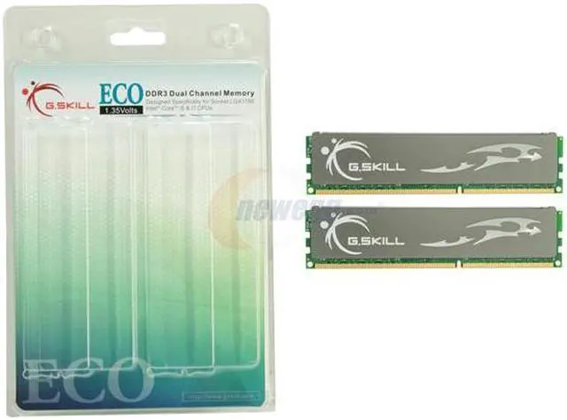 Alt view image 3 of 3 - G.SKILL ECO Series 4GB (2 x 2GB) DDR3L 1600 (PC3L 12800) Desktop Memory Model F3-12800CL8D-4GBECO